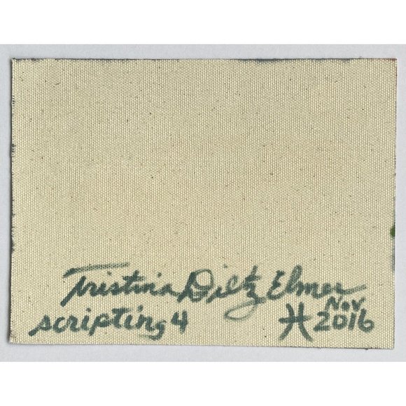 Scripting 4 - Original Wall Art Liquid Oil Paint & Marker Signed Painting 6”x8” - Picture 10 of 10